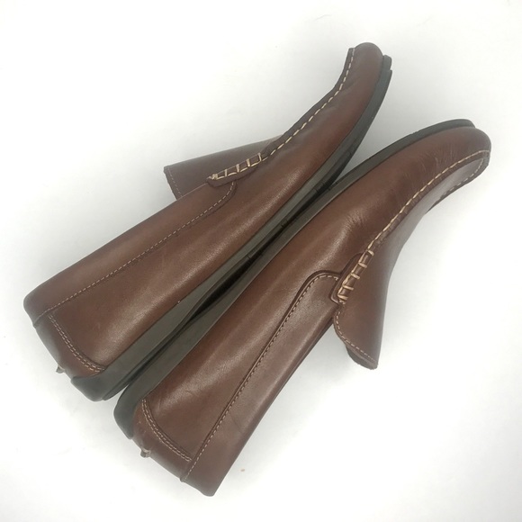 FLORSHEIM Jasper Venetian Slip On Brown Leather Loafers US 9